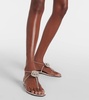 Crystal Orchid mirrored leather sandals
