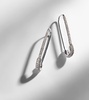 Extra Large Safety Pin 18kt white gold earrings with diamonds