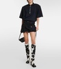 Marine calf hair knee-high boots
