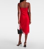 Lace-trimmed satin slip dress