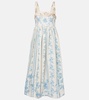Barbara floral linen midi dress