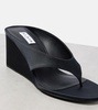 Cube 75 satin wedge thong sandals