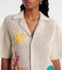 Splash embroidered crochet cotton shirt