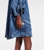 Marmo-print denim kaftan