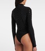 Embellished jersey bodysuit