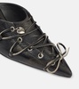 Leather lace-up mules