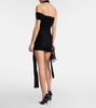 Embellished draped jersey miniskirt