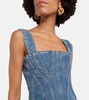 Bustier denim minidress