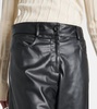 High-rise faux leather straight pants