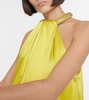 Halterneck satin minidress