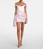 Draped duchess satin minidress
