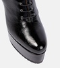 Leather platform ankle boots