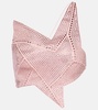 Asymmetric embellished jersey crop top