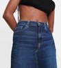 High-rise denim maxi skirt