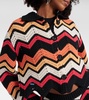 Kaleidoscopic Chevron cotton-blend cardigan