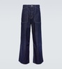 Sailor embroidered wide-leg jeans