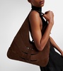 Delta suede shoulder bag