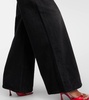 Crystal-embellished wide-leg jeans