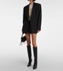 Chalk stripe wool and cotton miniskirt
