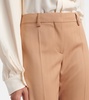 Low-rise striped wool flared pants