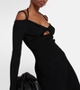 Ribbed-knit cutout top