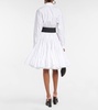 Belted cotton poplin shirt
