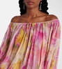 Floral off-shoulder georgette gown