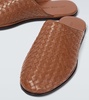 Intrecciato leather slippers