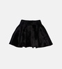 Flared wool-blend miniskirt