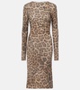 Leopard-print midi dress