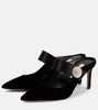 Macaron embellished velvet mules