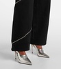 Spiral cotton wide-leg pants