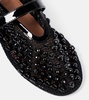 Studded mesh Mary Jane flats