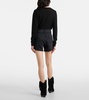 Parker Long high-rise denim shorts