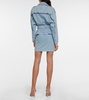Asymmetric zipped denim minidress