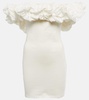 Off-shoulder ruffle-trimmed minidress
