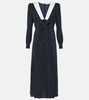 Bow-detail silk midi dress