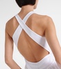 Open-back cotton poplin midi dress