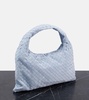 Hop Intrecciato Small suede tote bag