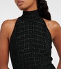 Croc-effect halterneck bodysuit