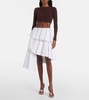 Spiral ruffled miniskirt