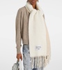 Logo fringed alpaca and wool-blend scarf