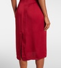 Draped satin midi dress