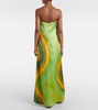 Iris printed strapless maxi dress