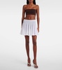 Pleated semi-sheer miniskirt