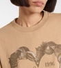 Printed layered cotton T-shirt
