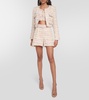 Sequined bouclé crop top