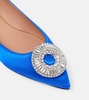 Crystal Hoop satin ballet flats
