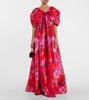 Poly bow-detail taffeta maxi dress