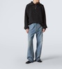 Distressed mid-rise wide-leg jeans